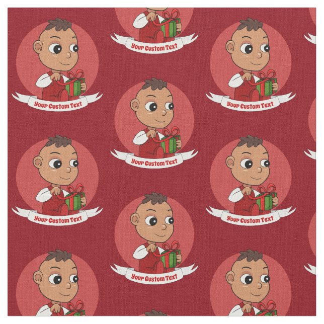 Cute Christmas baby cartoon Fabric (Close Up)