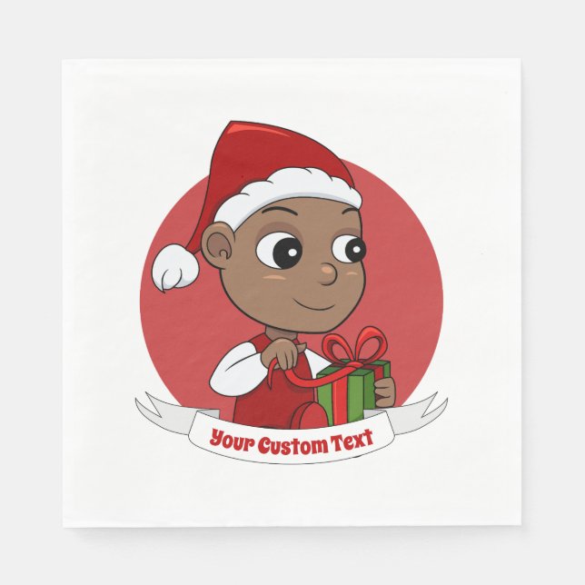 Cute Christmas baby cartoon Napkins (Front)