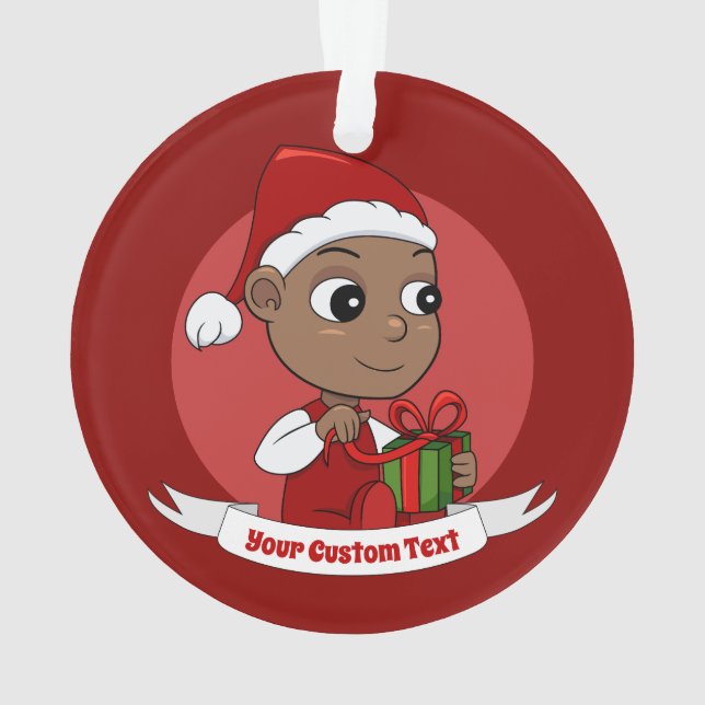 Cute Christmas baby cartoon Ornament (Back)