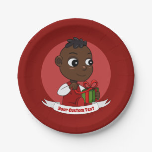 Cute Christmas baby cartoon Paper Plates