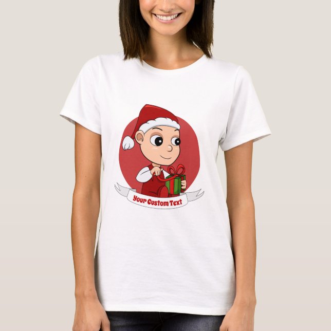 Cute Christmas baby cartoon T-Shirt (Front)