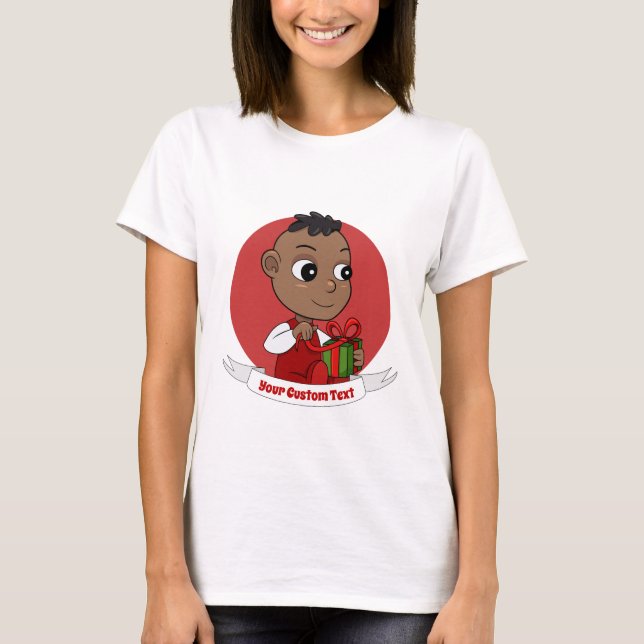 Cute Christmas baby cartoon T-Shirt (Front)