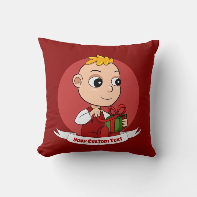 Cute Christmas baby cartoon Throw Pillow (Front)