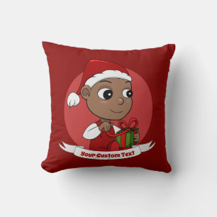 Cute Christmas baby cartoon Throw Pillow