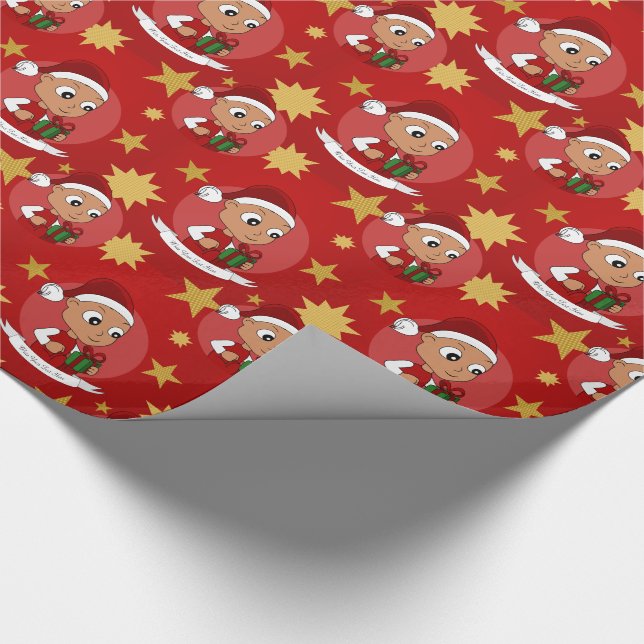 Cute Christmas baby cartoon Wrapping Paper (Corner)