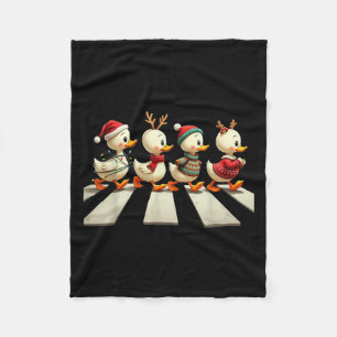 Cute Christmas Baby Ducks Parade Crosswalk Holiday Fleece Blanket