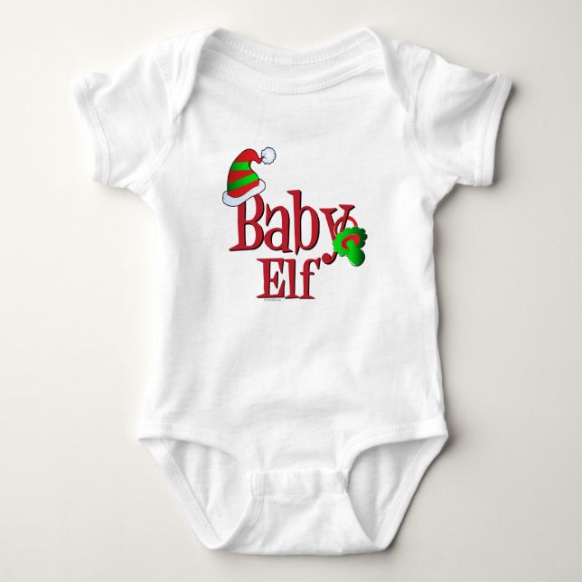 Cute Christmas Baby Elf Bodysuit (Front)