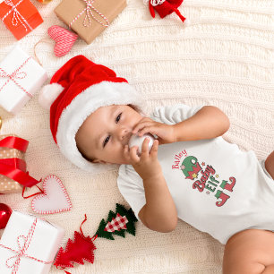 Cute Christmas Baby Elf Red and Green Holiday Bodysuit
