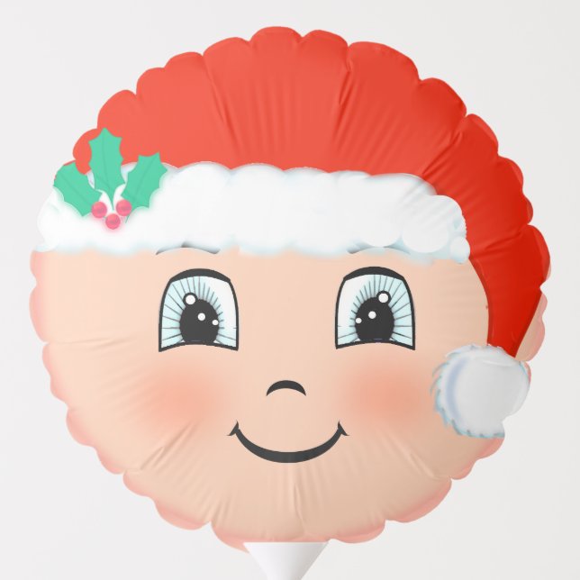 Cute Christmas Baby Happy Face Balloon (Back)
