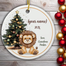 Cute Christmas Baby Lion Personalized Kids