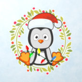 Cute Christmas Baby Penguin | White Holiday Wall Decal (Insitu 1)