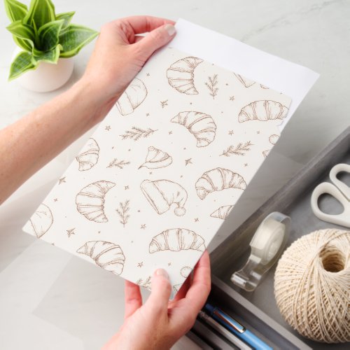 Cute christmas bakery croissant pattern envelope mailers