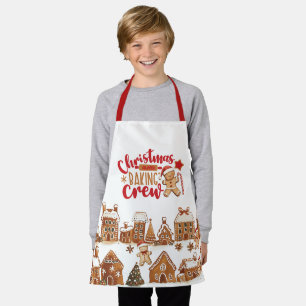 Cute Christmas Baking Crew Gingerbread Man Houses Apron