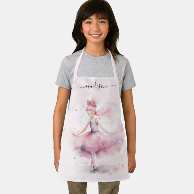 Cute christmas ballerina script name apron (Insitu)