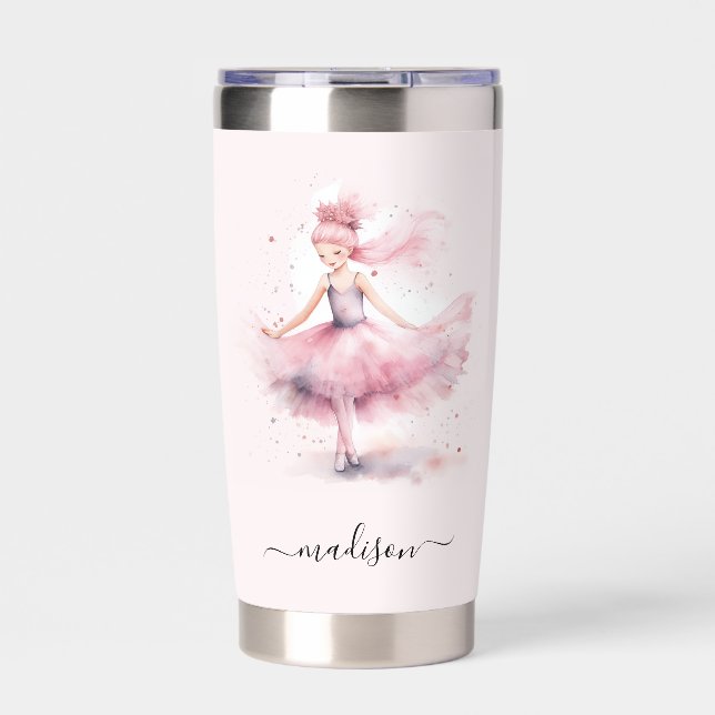 Cute christmas ballerina script name  insulated tumbler (Front)