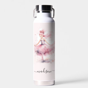Cute christmas ballerina script name water bottle