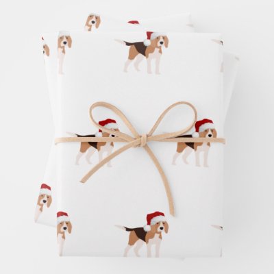Cute Christmas Beagle  Wrapping Paper Sheets