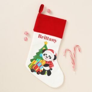 Cute Christmas bear add name Stocking