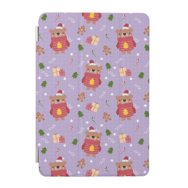 Cute Christmas Bear Pattern | Cozy Holiday Winter  iPad Mini Cover (Front)