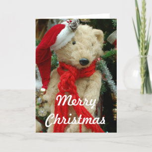 Cute Christmas Bear Photo Greeting Card