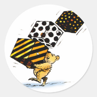 Cute Christmas Bears Classic Round Sticker