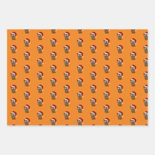 Cute Christmas Beavers Wrapping Paper Sheets