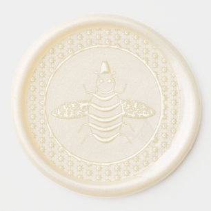 Cute Christmas Bee and Poinsettia Flowers Wax Seal Sticker