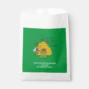 Cute Christmas Bee Funny Holiday Cartoon Favor Bag