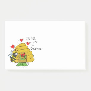 Cute Christmas Bee Funny Holiday Cartoon Post-it Notes