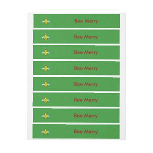 Cute Christmas Bee Wrap Around Address Label