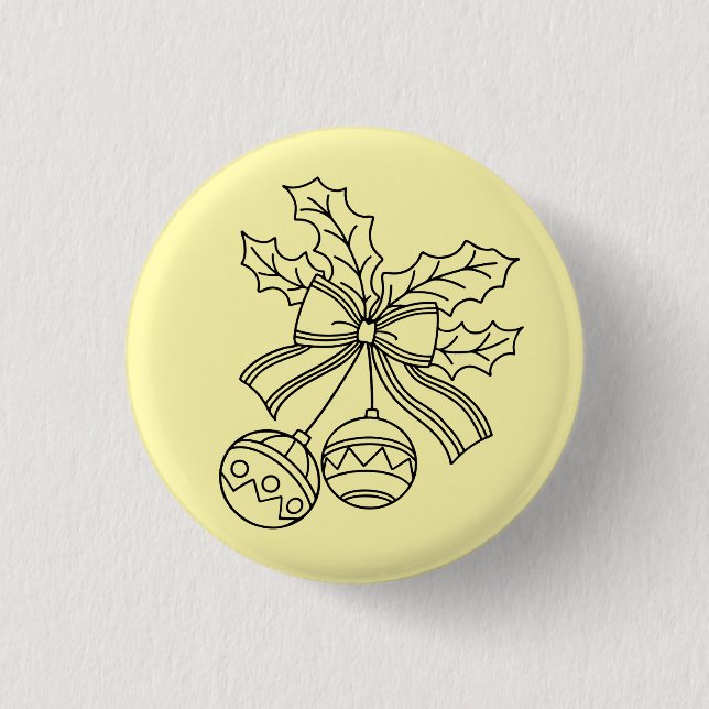 Cute Christmas bell Line Art Button (Front)
