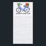 Cute Christmas Bicycle Custom HolidayShopping List Magnetic Notepad<br><div class="desc">Make your shopping lists in style with this customizable grocery shopping notepad. Change the text to suit your needs. Hand drawn lines give you someplace to write but you can delete if you prefer. Check my shop for more!</div>