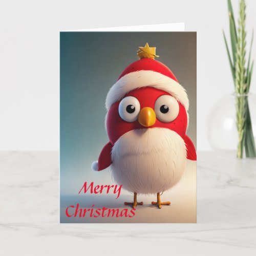 Cute Christmas Bird Holiday Card