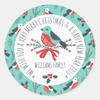 Cute Christmas Bird Pattern Text Template