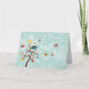 Cute Christmas Birds Card