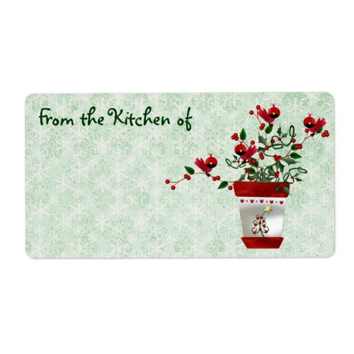 Cute Christmas Birds Kitchen Labels