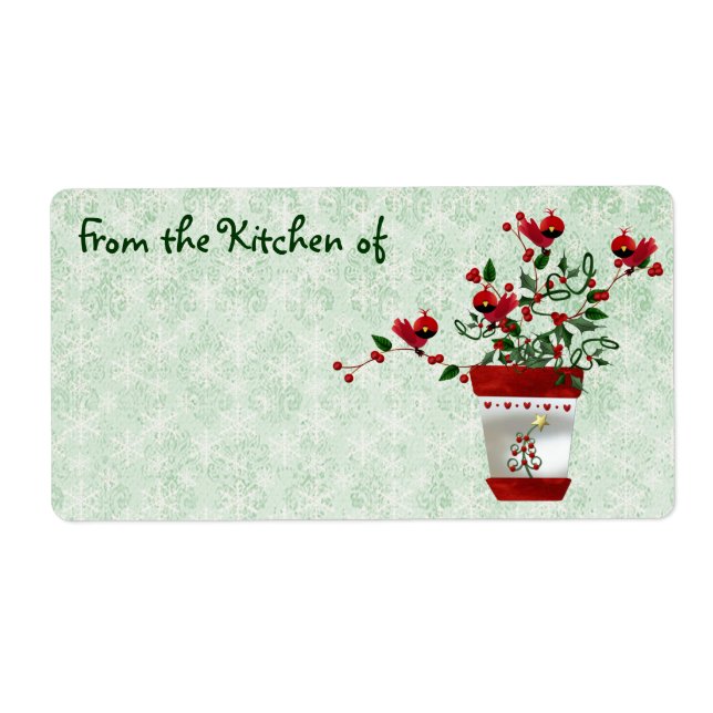 Cute Christmas Birds Kitchen Labels (Front)