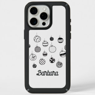 Cute Christmas Black and White Monogram iPhone 15 Pro Max Case