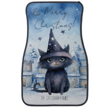 Cute Christmas Black Cat Festive Holiday