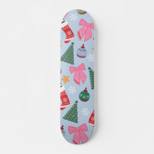 Cute Christmas Blue Skateboard