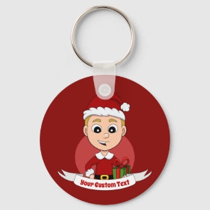 Cute Christmas boy cartoon Keychain