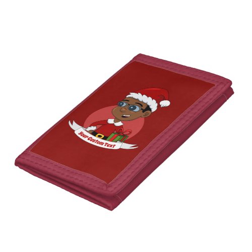 Cute Christmas boy cartoon Trifold Wallet