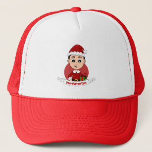 Cute Christmas boy cartoon Trucker Hat