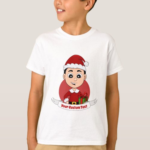 Cute Christmas boy with black hair T_Shirt