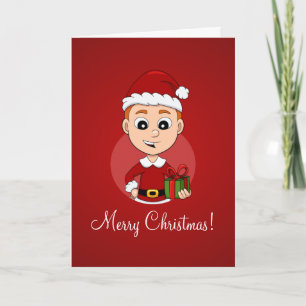 Cute Christmas boy with ginger hair Holiday Card