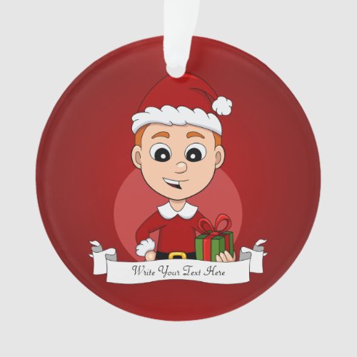 Cute Christmas boy with ginger hair Ornament