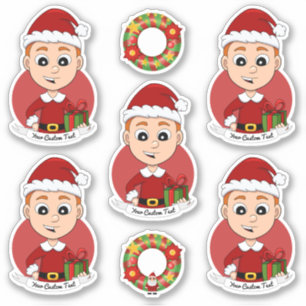 Cute Christmas boy with ginger hair Sticker