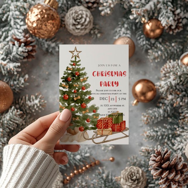 Cute Christmas Bright Holiday Party Christmas Bake Invitation (Creator Uploaded)