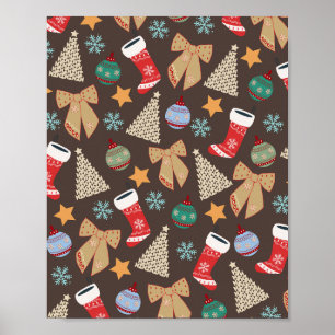 Cute Christmas Brown Poster