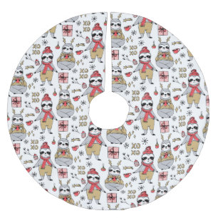 Cute Christmas Brushed Polyester Tree Skirt